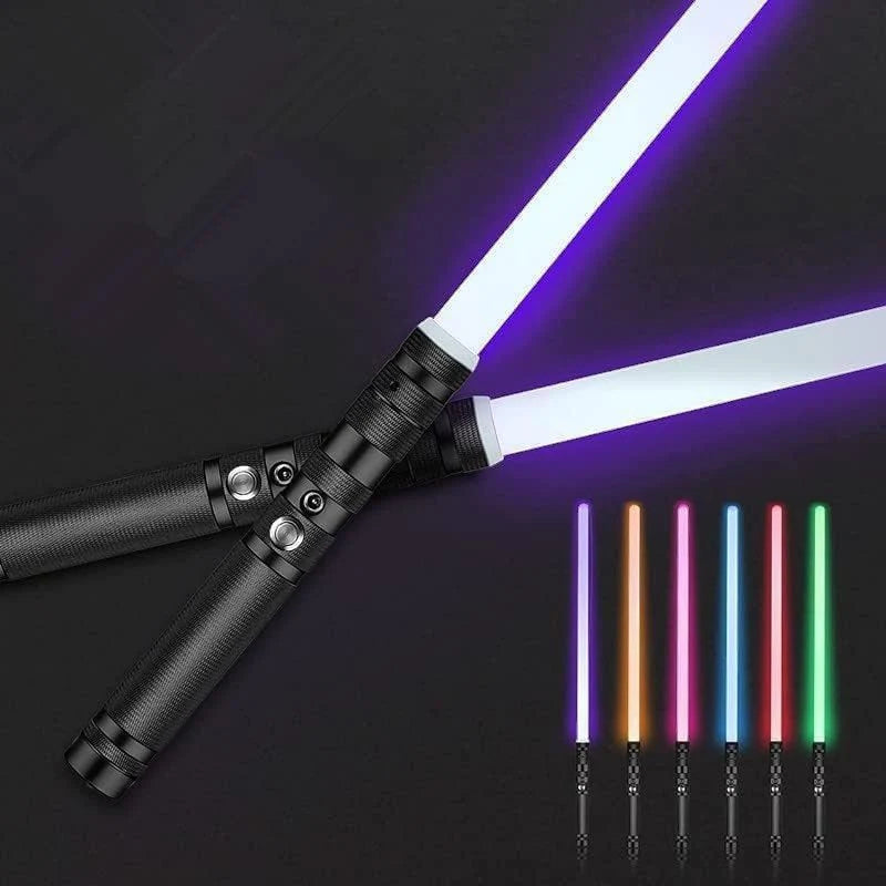 Set Of Two Metal Hilt Lightsaber With Handle, Multiple Light Options