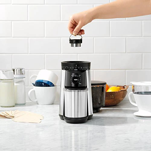 Brew Conical Burr Coffee Grinder , Silver