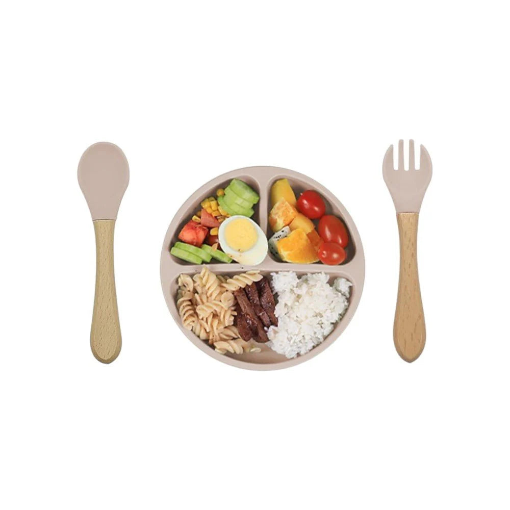 10-Piece Baby Feeding Set, Silicone Plates, Bowl, Bibs, Spoon